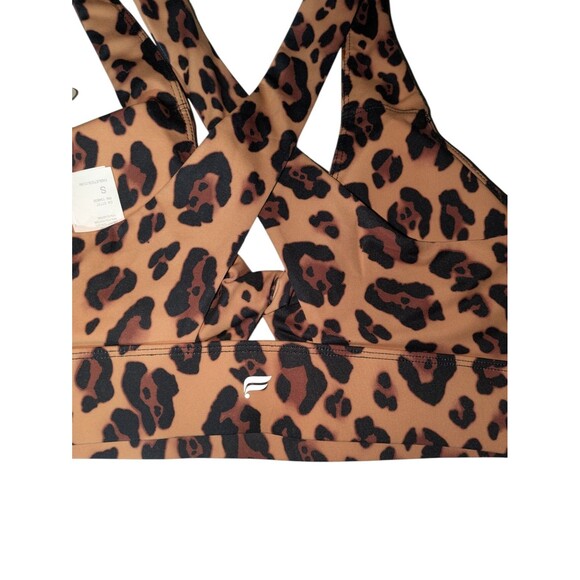 Fabletics Sports Bra S Women's Leopard Print Oasis Twist Medium Impact Strappy - Picture 5 of 8